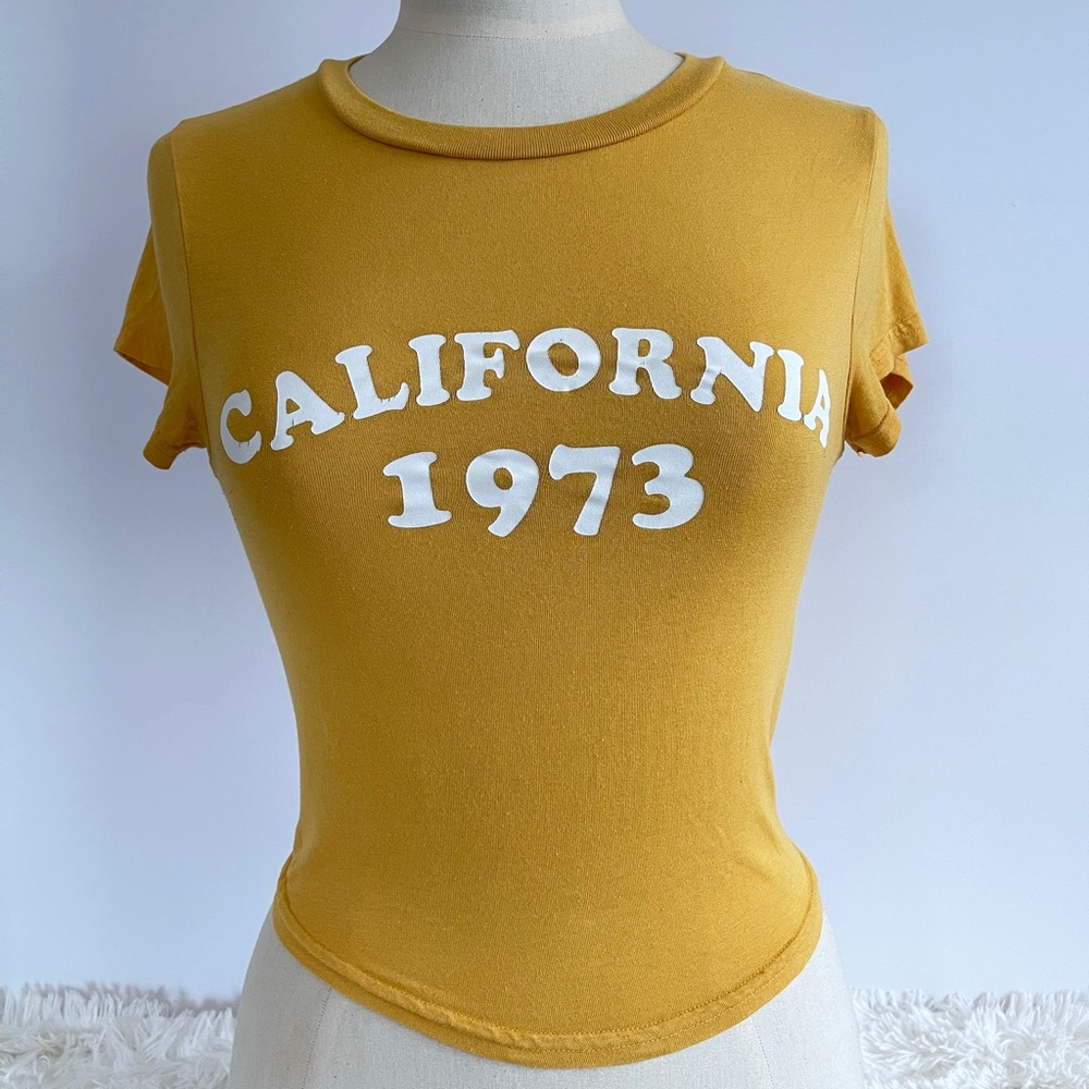 Divided H&M Yellow California Crop Top Small
